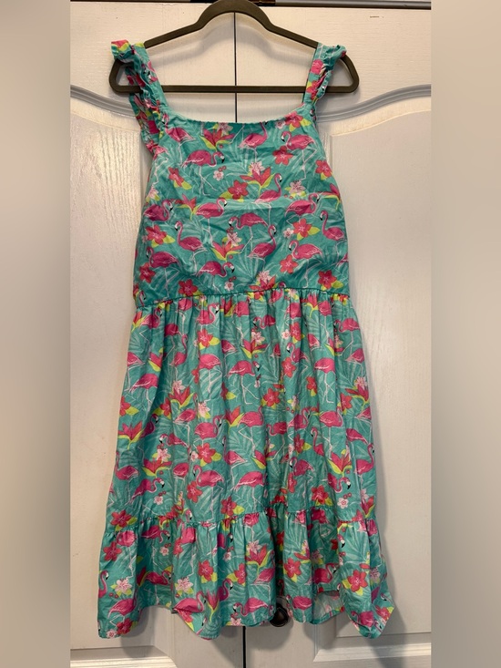 Gymboree Dresses & Skirts - Gymboree Adult XXL Flamingo Tropical Tiered Sundress Aqua Pink Cotton NWOT